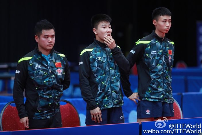 中國青年男隊(國際乒聯官方微博圖片)
