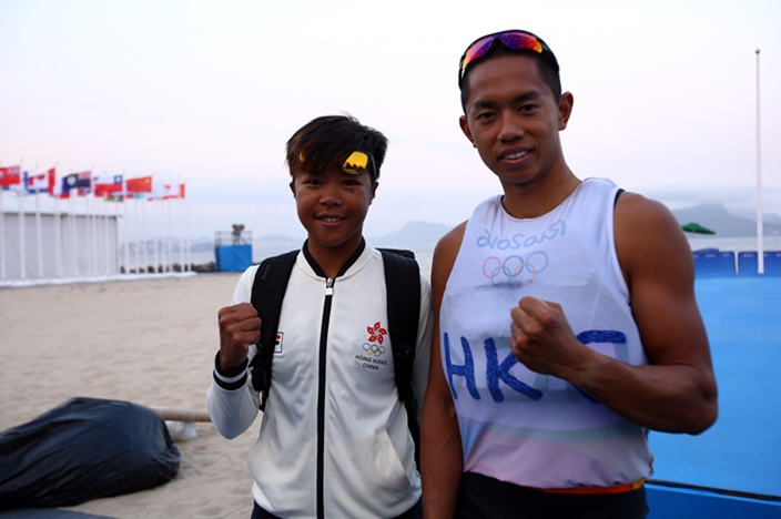 香港滑浪風帆隊盧善琳和鄭俊樑（右）（資料圖片）