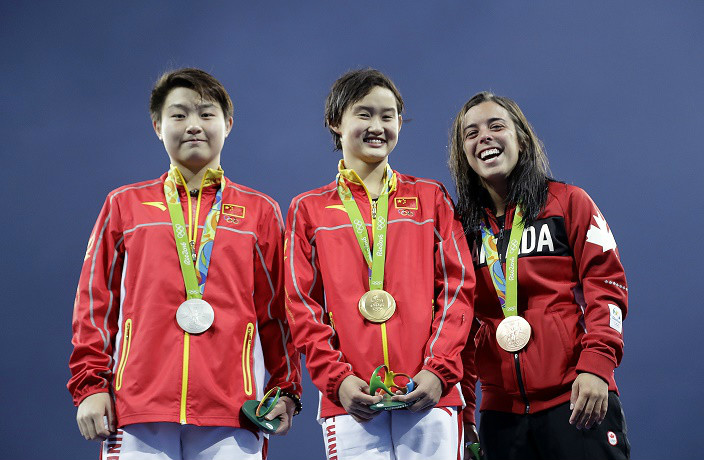 任茜在里約奧運會中獲得冠軍 （AP圖片）