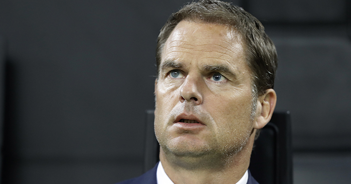 Inter Milan coach Frank de Boer looks up prior to the start of the Europa League group K soccer match between Inter Milan and Southampton at the San Siro stadium in Milan, Italy, Thursday, Oct. 20, 2016. (AP Photo/Luca Bruno)