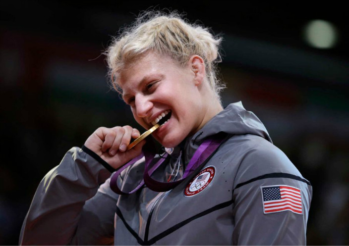 2012年首度征戰奧運的哈里森奪冠。（AP圖片）