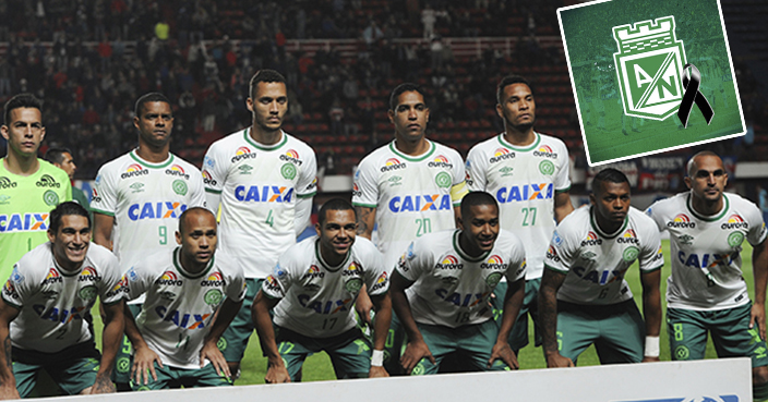 In this Nov. 2, 2016 photo, players of Brazil's Chapecoense team pose before a Copa Sudamericana soccer match against Argentina's San Lorenzo in Buenos Aires, Argentina. A plane carrying the Brazilian first division soccer club Chapecoense team that was on it's way for a Copa Sudamericana final match against Colombia's Atletico Nacional crashed in a mountainous area outside Medellin, Colombian officials said Tuesday, Nov. 29.  (AP Photo/Gustavo Garello)