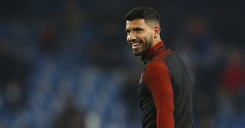 Manchester City's Sergio Aguero warms up prior to the Champions League group C soccer match between Manchester City and Celtic at the Etihad stadium in Manchester, England, Tuesday, Dec. 6, 2016.(AP Photo/Dave Thompson))