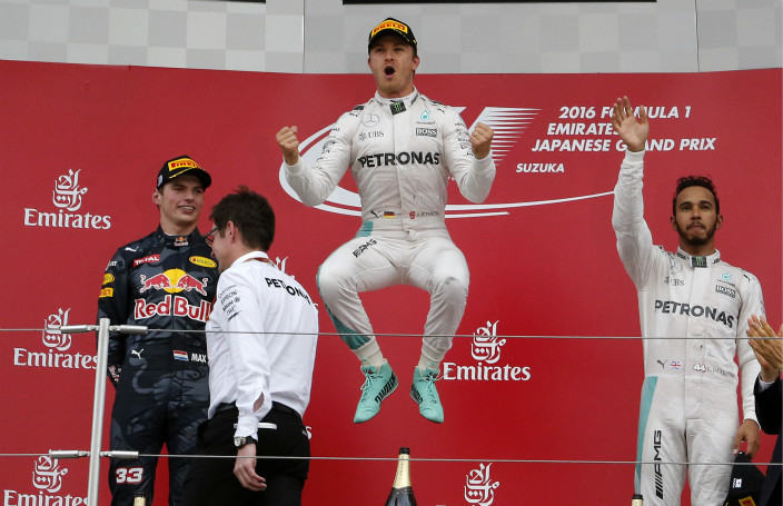 羅斯保周日剛勇奪F1世界冠軍。（AP圖片）