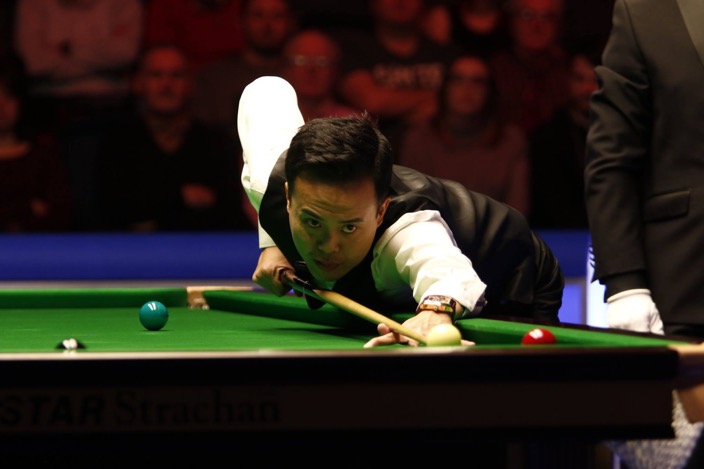 傅家俊四強戰未受考驗，更兩度「1Q」過百。（World Snooker圖片）