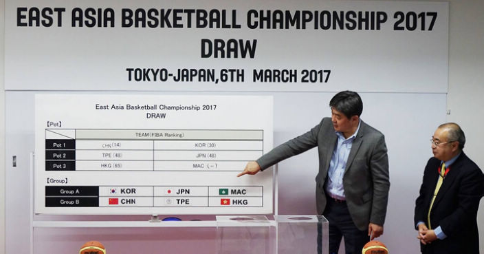 日本籃協為東亞籃球錦標賽抽籤 (日本籃協圖片)