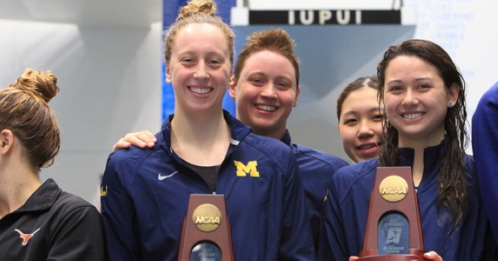 The University of Michigan women's swimming and diving team compete at the 2017 NCAA National Swimming and Diving Championships in Indianapolis, IN. March 15, 2017
(Photo by Walt Middleton Photography 2017)
