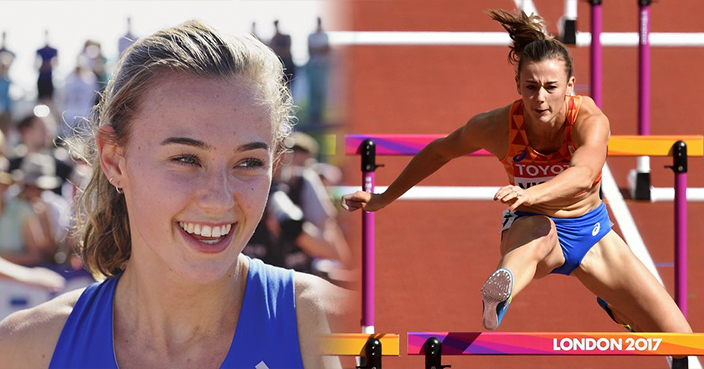 United States' Tori Bowie, left, crosses the finish line to win the Women's 100 final ahead of Ivory Coast's Marie-Josee Ta Lou, right, during the World Athletics Championships in London Sunday, Aug. 6, 2017. (AP Photo/Martin Meissner)