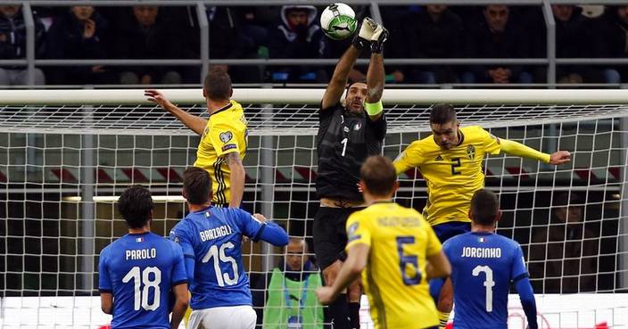 瑞典擊敗意大利晉級決賽周。 AP圖片