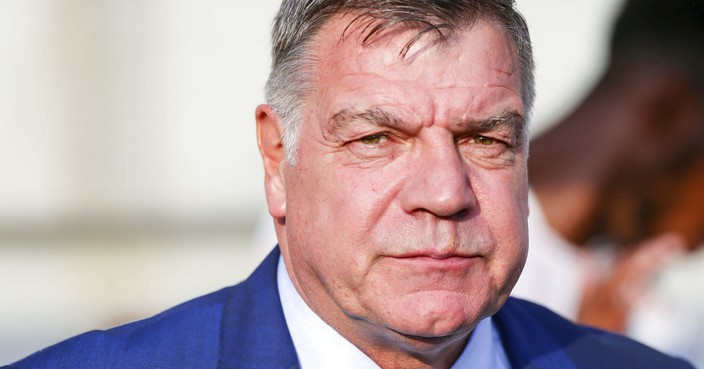 FILE - In this Sunday Sept. 4, 2016 file photo England's coach Sam Allardyce watches from the sidelines during their World Cup Group F qualifying soccer match against Slovakia in Trnava, Slovakia. Everton is set to hire Sam Allardyce as its next manager, ending the Premier League club's five-week search for a replacement for Ronald Koeman, it was announced on Wednesday, Nov. 29, 2017. (AP Photo/Bundas Engler, File)
