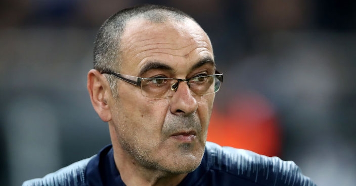 BAKU, AZERBAIJAN - MAY 29:  Maurizio Sarri, Manager of Chelsea looks on prior to the UEFA Europa League Final between Chelsea and Arsenal at Baku Olimpiya Stadionu on May 29, 2019 in Baku, Azerbaijan. (Photo by Alex Grimm/Getty Images)