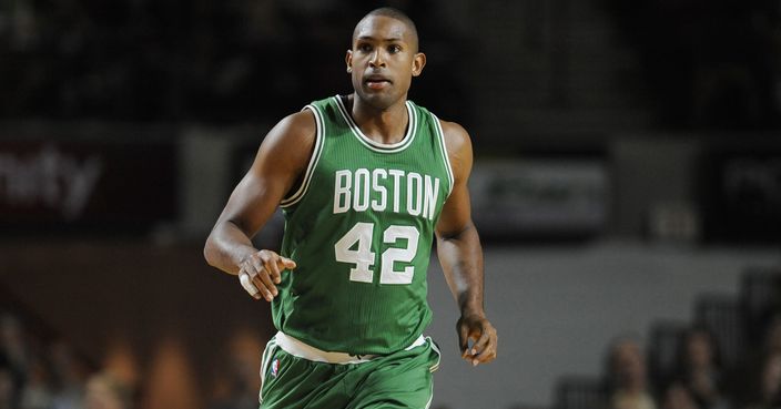 Boston Celtics' Al Horford during the first half of an NBA preseason basketball game, Tuesday, Oct. 4, 2016, in Amherst, Mass. (AP Photo/Jessica Hill)