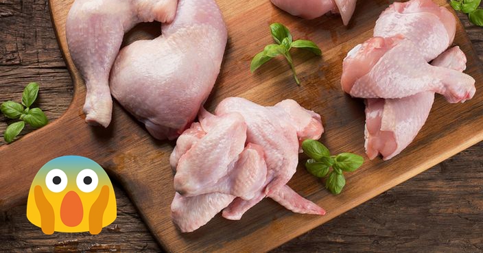 Raw chicken meat on wooden board. Healthy eating